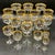 French Belle Époque Hand-Blown and Hand-Gilded Glass Champagne Coupes, Wine, Port and Liqueur Glasses, 1900s, Set of 18 For Sale - Image 3 of 18