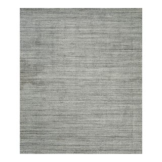 9x12 Tessa Xena Silver Geometric Modern Room Size Handmade Wool Carpet Rug For Sale