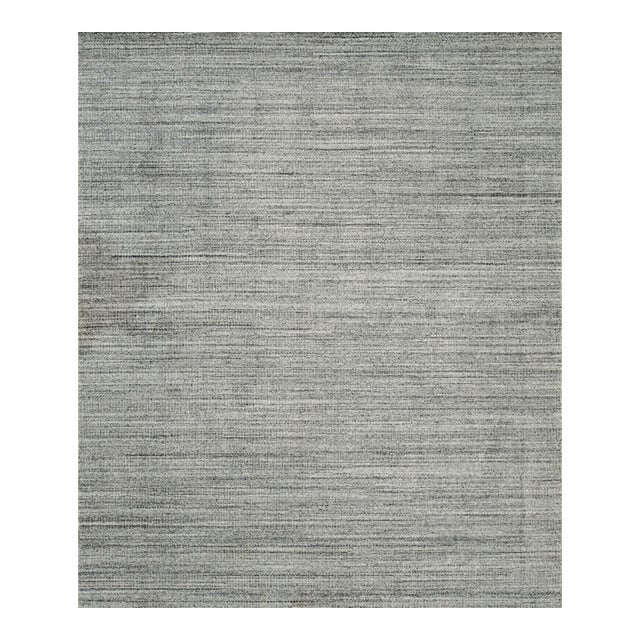 9x12 Tessa Xena Silver Geometric Modern Room Size Handmade Wool Carpet Rug For Sale
