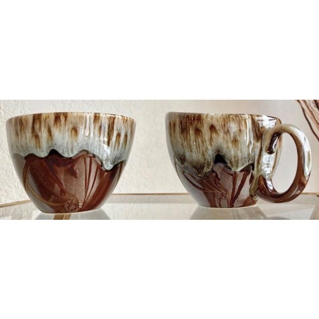 Circa 1960 Canonsburg Pottery Ironstone Drip Glaze Creamer & Wide Mouth Open Sugar Bowl Set – A Pair For Sale - Image 15 of 15