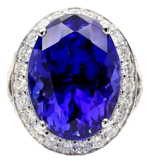 18.06 Carat Aaaa Tanzanite 18k White Gold Split Shank Ring, Size 5.25