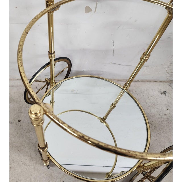 French Bar Cart Serving Trolley Brass Vintage Chairish