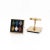 Brass Vintage American Swank Square Brass & Inlaid Stone Cufflinks For Sale - Image 8 of 12