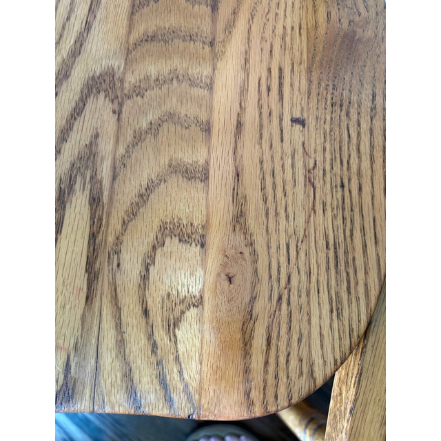 Pair of Mid-Century h.w. Hull & Sons Solid Oak Windsor Dining Chairs For Sale - Image 17 of 17