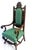 Fit for a king or queen, this early turn of the 20th Century French Style Throne chair, ornately decorated with a crowned...