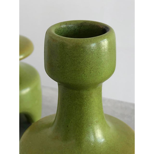 Green Free-Form Ceramic Candlestick attributed to André Baud, Vallauris, France, 1950s, Set of 2 For Sale - Image 8 of 12