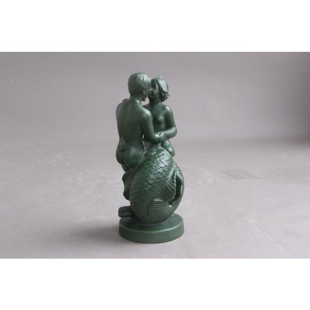 Figure 927 Mermaid and Mermaid in Green Glaze from Ipsen, 1930s For Sale - Image 4 of 6