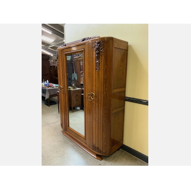 Wood Art Deco Wardrobe, 1930 For Sale - Image 7 of 9