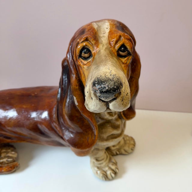 Mid-Century Modern Vintage Mid-Century Extra Large Basset Hound Sculpture For Sale - Image 3 of 12