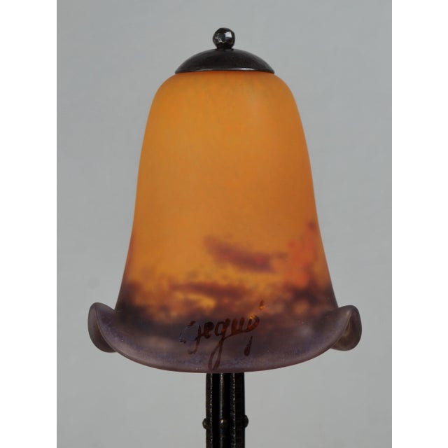 French Art Deco Table Lamp by Degue & Barbier Et Corneloup 1930 France For Sale - Image 6 of 9