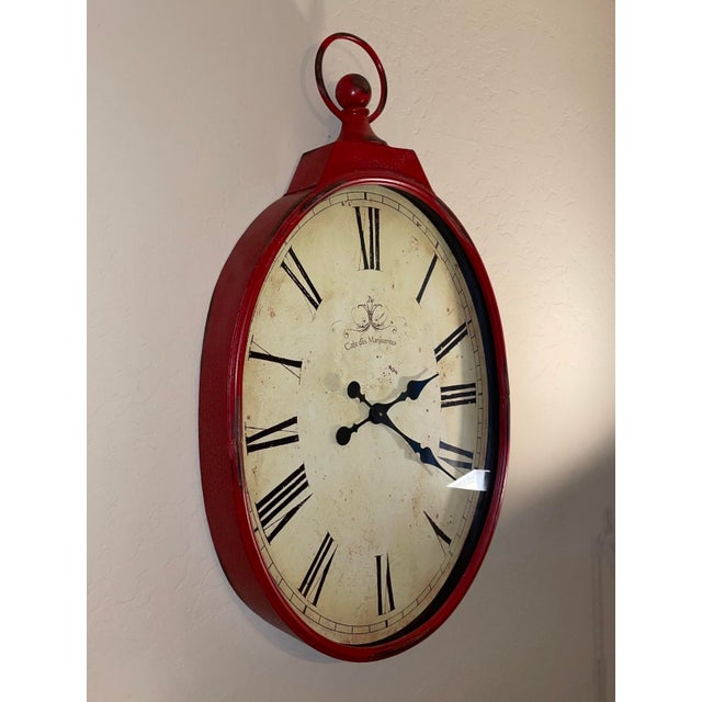 Large Vintage Metal Pocket Watch Frame French Cafe Wall Clock Cafe Des