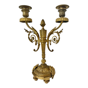 19th Century Gilt Bronze 2-Arm French Louis XVI Candelabra