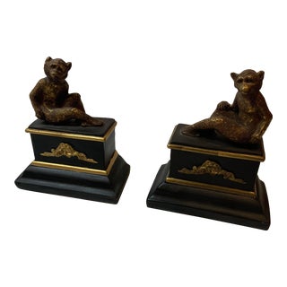 Vintage Art Deco Monkey Bookends- a Pair For Sale