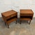 This complimentary pair of Danish teak nightstands has a great box-form design, with single drawers over open cubby...