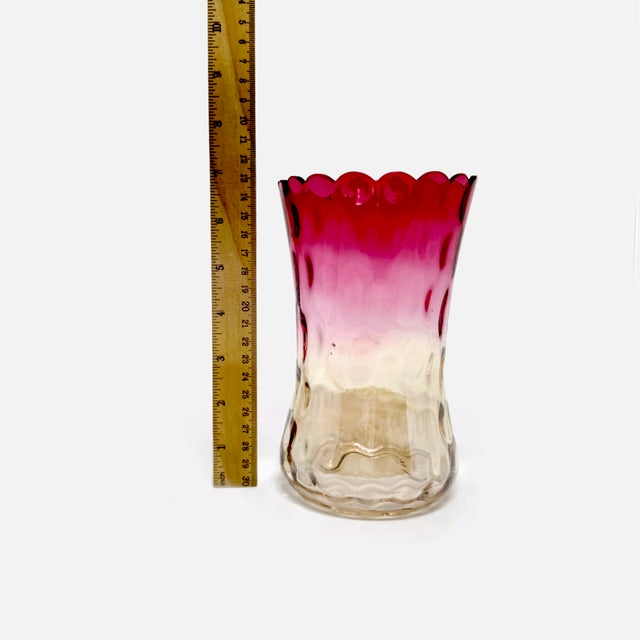 Elevate your collection with this exquisite Amberina Art Glass Celery Vase. Patented in 1883, Amberina is a celebrated...