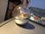 Custom Made Amber Glass Table Lamp in Style of Sarffati For Sale In San Diego - Image 6 of 7