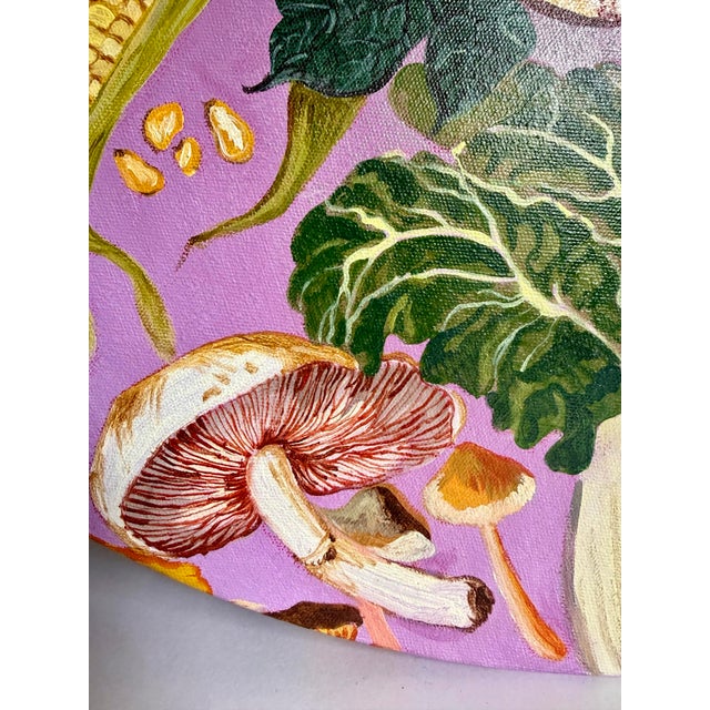 Original Round Botanical Oil on Canvas Painting With Figural Hands by Surabhi Gaikwad Uzgare, 2020 For Sale - Image 11 of 15