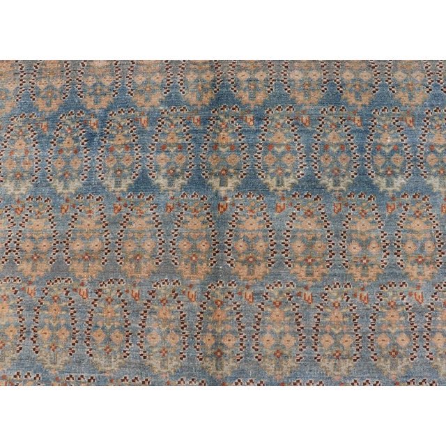 Antique Persian Malayer Gallery Rug With Paisley Design in Light Blue Background 6'1 X 14'6 For Sale In Atlanta - Image 6 of 13