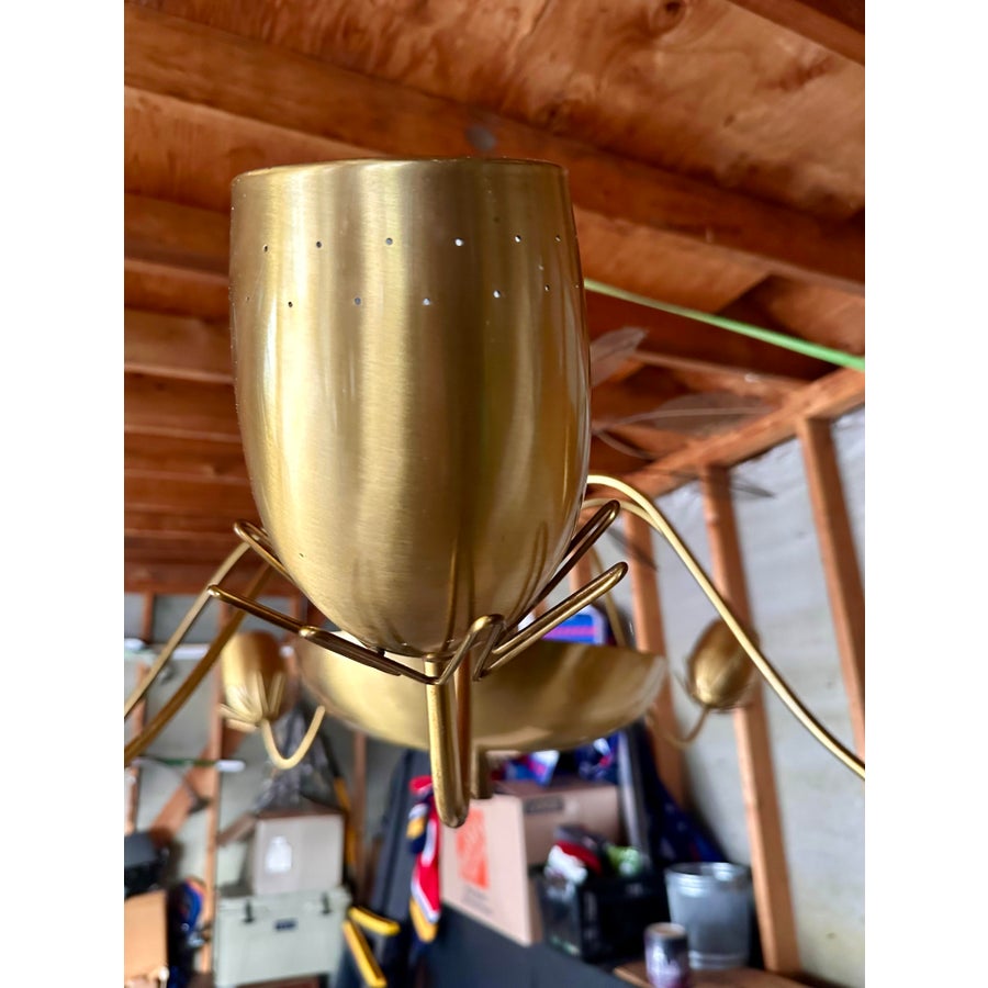1950s Paavo Tynell for Lightolier Tulip Eight-Light Brass