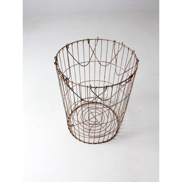Vintage Industrial Metal Basket For Sale - Image 10 of 12
