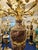 Louis XVI-Style Porcelain Pedestal Centerpiece Set of 2 With Floral Gold Leaf Details & Gilded Bronze Accents For Sale In Miami - Image 6 of 11