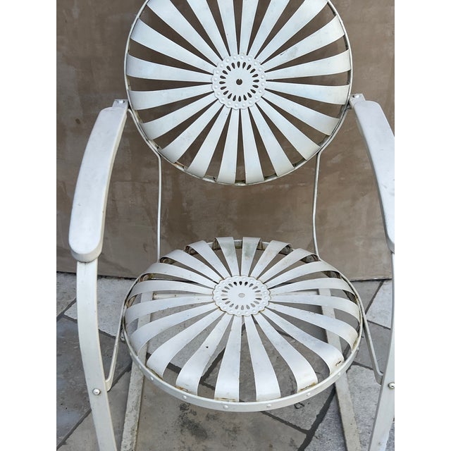 Metal French François Carré Sunburst Garden Rocker Chair For Sale - Image 7 of 12