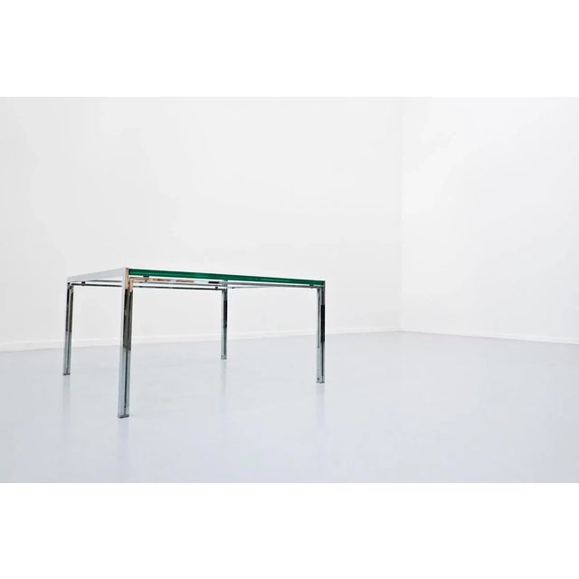 Coffee table, chrome and glass, 1960s.