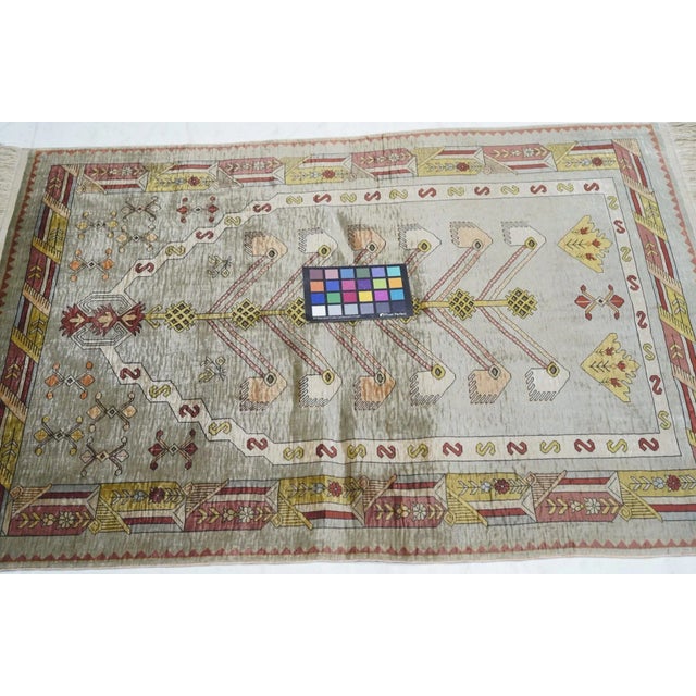 Extremely Fine Antique Turkish Silk Hereke Rug 2'6'' X 3'5'' For Sale - Image 12 of 12