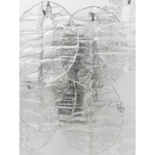 Blatt Ice Glass Disc Sconce attributed to J. T. Kalmar for Kalmar, Austria, 1960s For Sale - Image 10 of 11