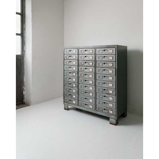 Vintage Industrial Metal Drawer Cabinet, 1960s For Sale - Image 17 of 17