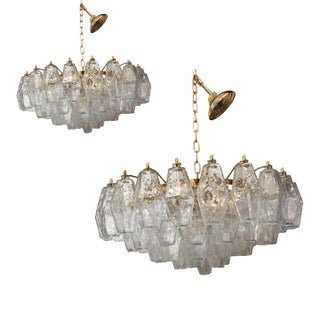 Contemporary Italian Style Murano Glass Sputnik Poliedro Chandeliers - a Pair For Sale