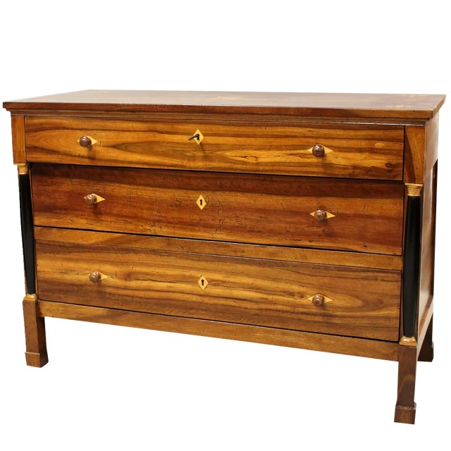 Antique Italian Empire Chest of Drawers in Walnut For Sale