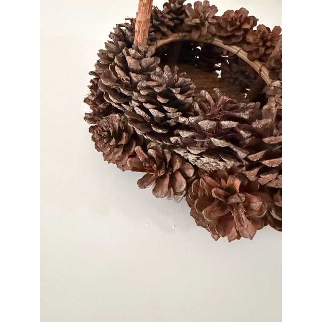 Vintage Handcrafted Pinecone Basket For Sale - Image 10 of 11