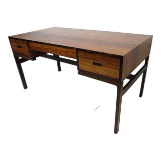 Arne Wahl Iversen Executive Rosewood Writing Desk by Vinde Mobelfabrik Denmark For Sale