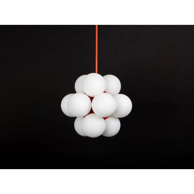 Sputnik Orange Pendant Light Opal Glass from Kaiser Idell / Kaiser Leuchten, Germany, 1970s For Sale - Image 10 of 11