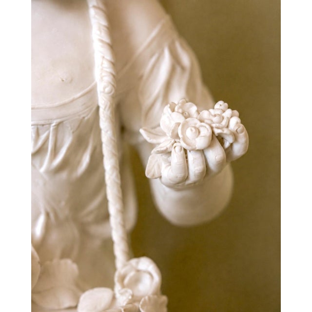 19th Century 19c Royal Worcester Victorian Off White Parian Flower Girl For Sale - Image 5 of 13