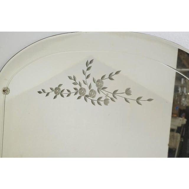 Vintage Traditional Etched Triptych Wall Mirror For Sale - Image 4 of 8