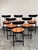 2010s Michael Oren Design Custom Porter Place Style Swivel Faux Leather Counter Stools, Set of Six For Sale - Image 5 of 12