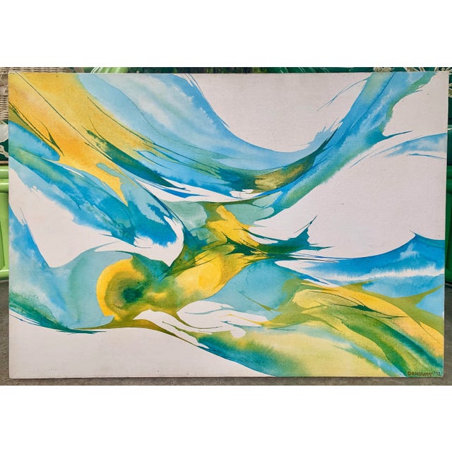 1972 Donovan Abstract Movement Painting on Canvas For Sale - Image 9 of 9