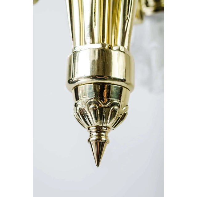 Art Nouveau Chandelier with Original Glass, 1908s For Sale - Image 4 of 13