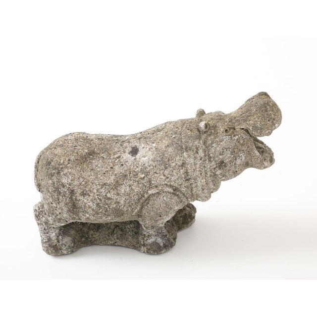 1960s Composite Stone Hippopotamus Garden Ornament, English 20th Century For Sale - Image 5 of 11