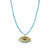 Gold Evil Eye Pendant Tiny Turquoise Stone Beaded Positive Necklace For Sale - Image 9 of 9