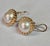 Modern 14k Yellow Gold Vintage Mabe Pearl Button Earrings, Mid-20th Century For Sale - Image 3 of 8