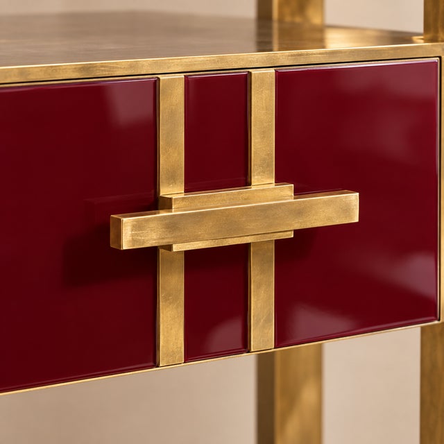Not Yet Made - Made To Order Italian Console Table in Burgundy Red Murano Glass and Brass from Justfurnituress SRL For Sale - Image 5 of 10