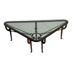 Iron Coffee Table W/Brown Painted Plaster Finish Manner of Diego Giacometti