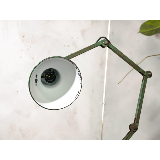 Green Industrial Four-Arm Machinist Lamp by E.D.L. Green, England, 1950s For Sale - Image 8 of 18