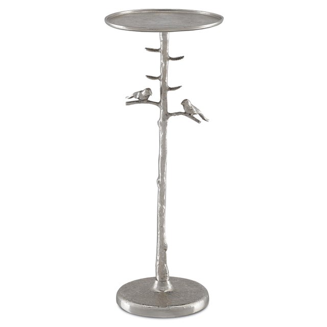 Currey & Company Currey & Company Piaf Drinks Table, Silver For Sale - Image 4 of 4