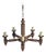 Carved Wooden Chandelier with Diamond Points, 1960s For Sale