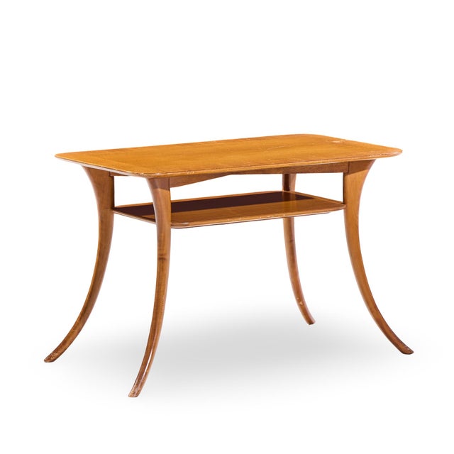 t.h. Robsjohn Gibbings for Widdicomb Mid Century Bleached Mahogany Sabre Side End Tables - Pair For Sale In Chicago - Image 6 of 12