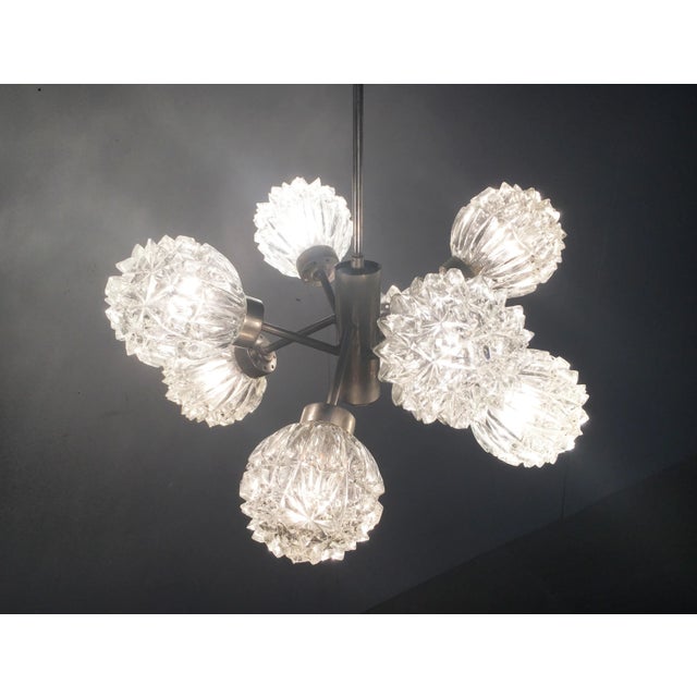 Mid-Century German Space Age Glass and Metal Chandelier from Richard Essig, 1960s For Sale - Image 13 of 18